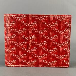 GOYARD Red Monogram Canvas Leather Wallet